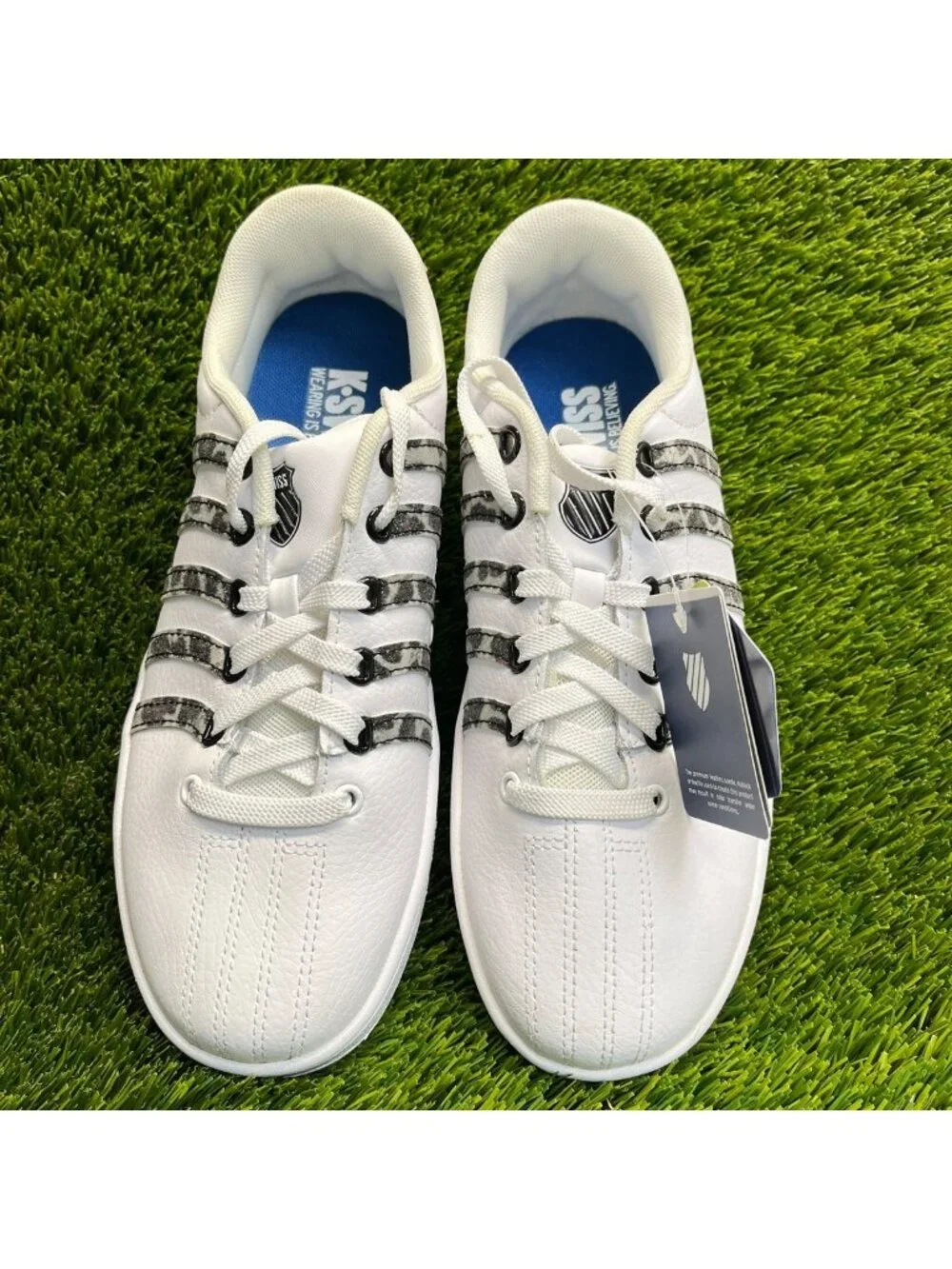 K-Swiss Court Pro II Leopard Womens Size 8 White Black Athletic Shoes Sneakers